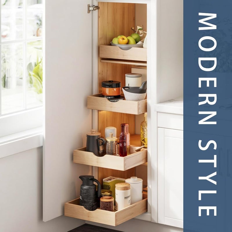 Draworia Pull Out Cabinet Drawers - 6x2 Size Options (12-23'W,18-21'D), Pre-Assembled with Soft Close Slides, Solid Beechwood, Easy Installation(21'W x 18'D) - Image 4
